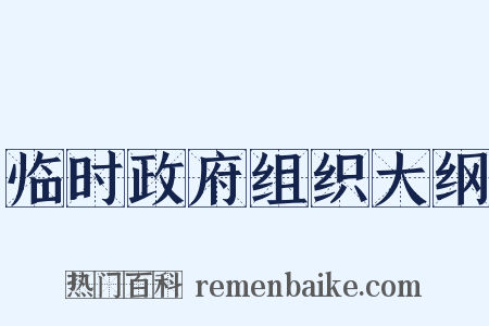 临时政府组织大纲是什么意思的图片